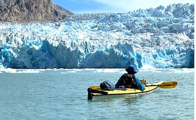 Kayaking among glaciers