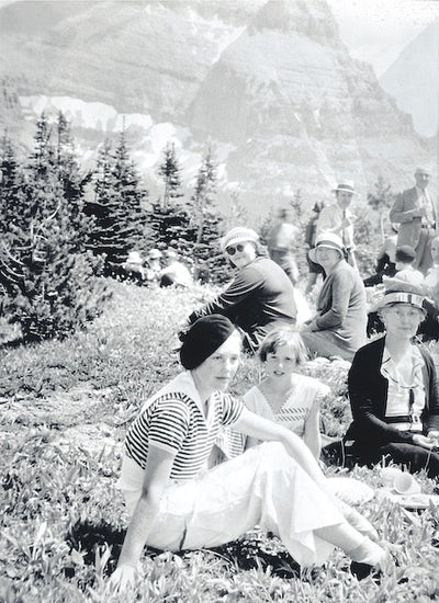 Looking Back: Tourists at Logan Pass, Glacier Park